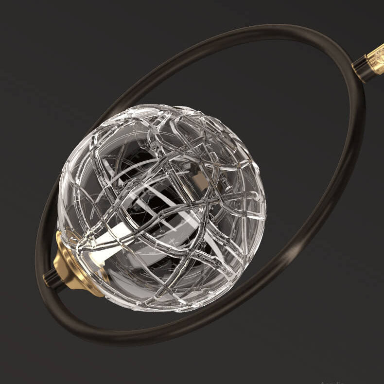 Einfachheit Strukturierte Kristallglaskugel 1-Licht LED-Pendelleuchte 