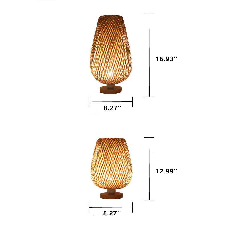 Moderne Bambusweberei Oval 1-Licht Tischlampe 