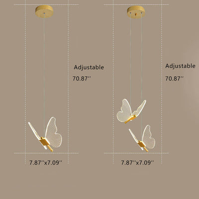 Minimalistische Acryl-Schmetterlings-LED-Pendelleuchte 