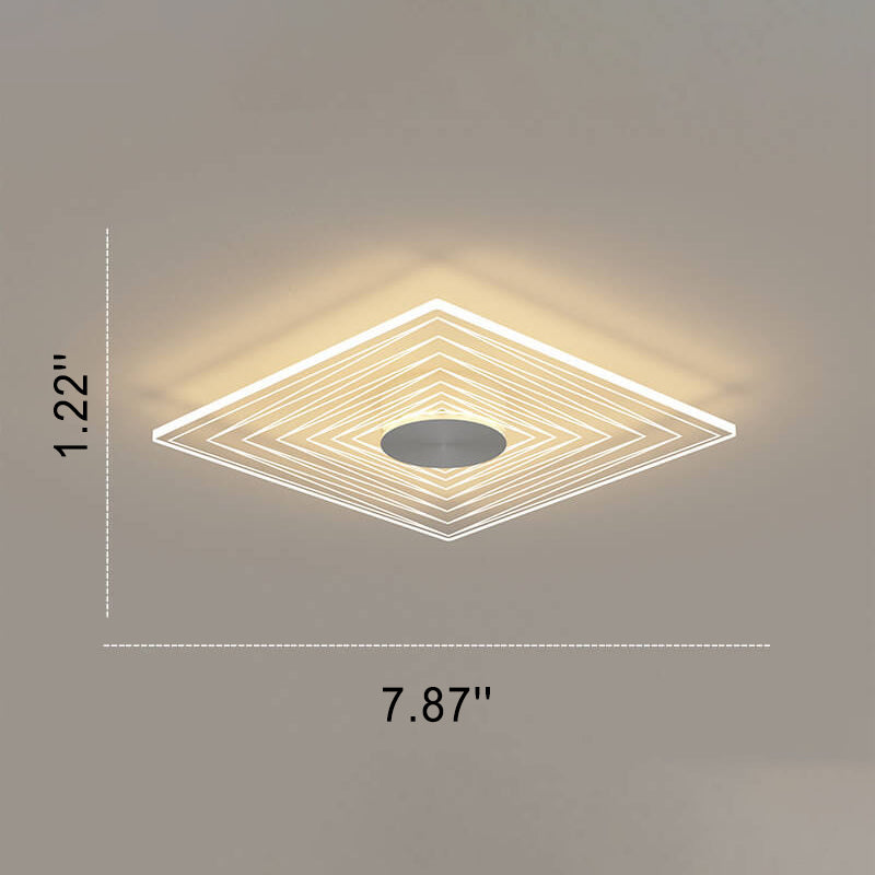 Minimalistische runde quadratische LED-Deckenleuchte aus Acryl 