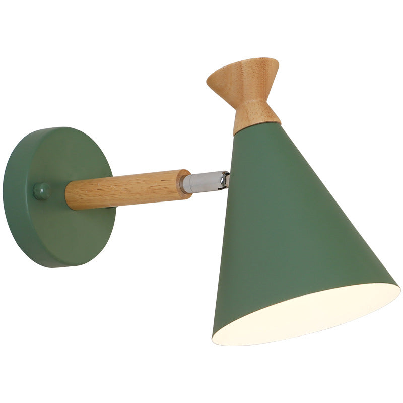 Nordic Creative Bell Shade Wood 1-Light Wall Sconce Lamp