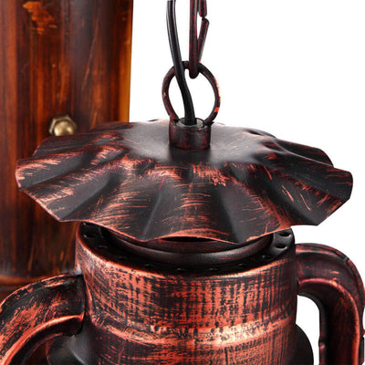 Vintage Horse Lantern Iron 1-Light Wall Sconce Lamp