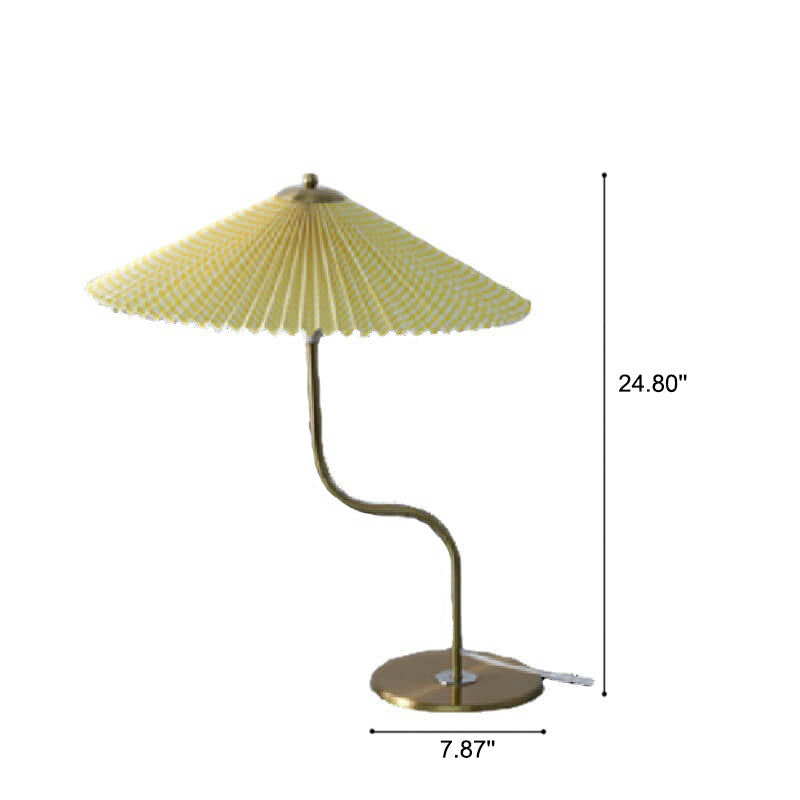 Retro Pleated Umbrella Shaped 1-Light Decorative Table Lamp