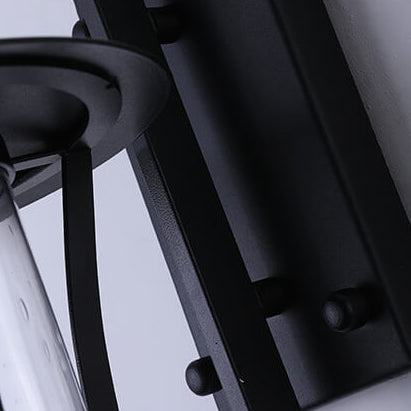 Aplique de pared impermeable moderno para exteriores con jaula de vidrio transparente y 1 luz 