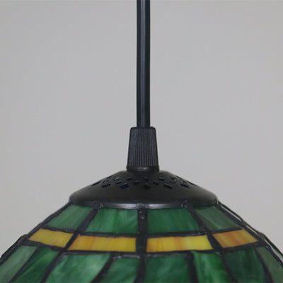 European Tiffany Dragonfly Stained Glass 1-Light Pendant Light