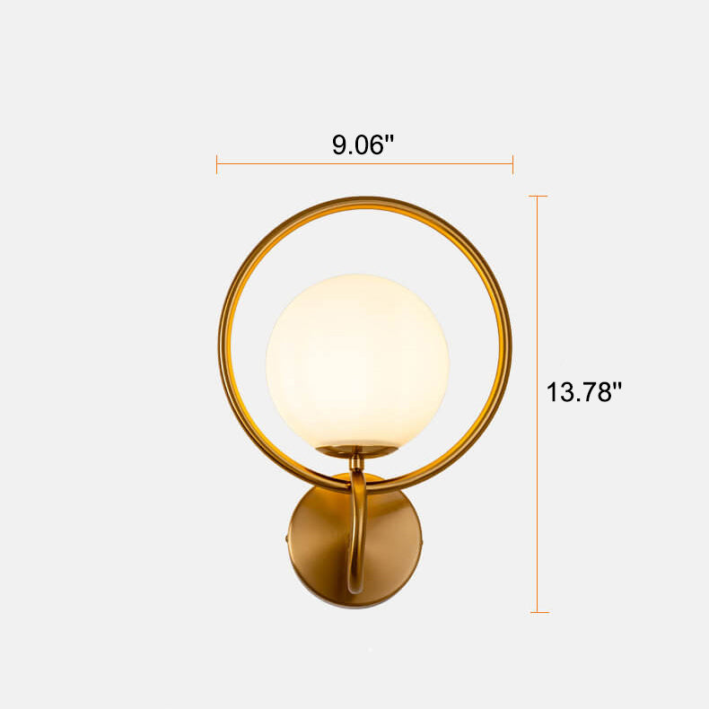 Lampe murale à une lumière avec abat-jour globe circulaire créatif moderne 
