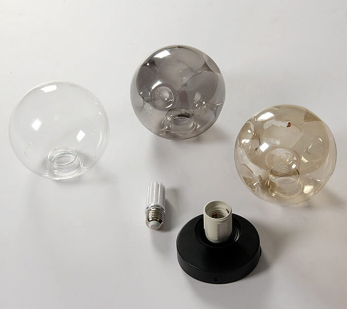Nordic Glass Orb 1-Light LED Semi-Flush Mount Ceiling Light