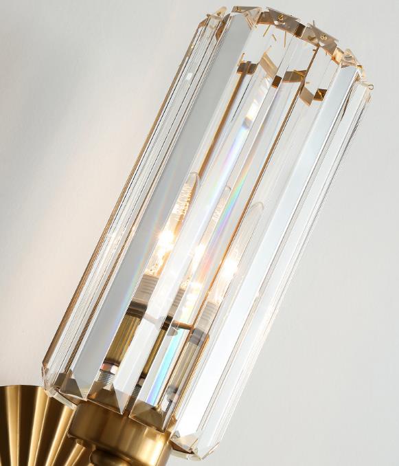 Moderne Luxus-Kristallsäule mit runder Basis, 1-Licht-Wandleuchte 