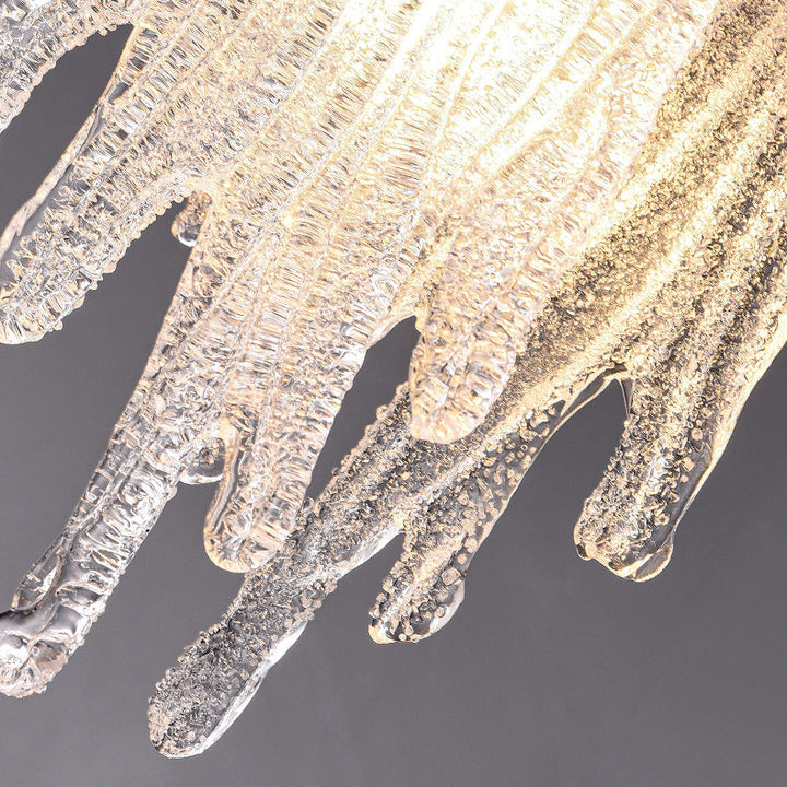 Lampe suspendue LED en laiton et verre gel de luxe moderne