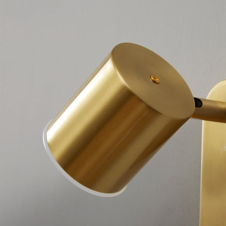 Aplique de pared LED de 1 luz con cilindro de cobre minimalista 