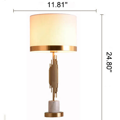 Nordic Luxury Fabric Marble Base 1-Light Table Lamp