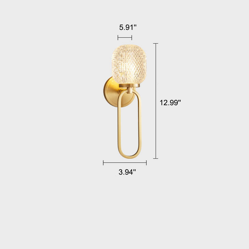 Moderne Luxus Kristall Messing Hängering 1-Licht Wandleuchte 