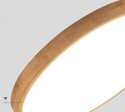 Runde, ultradünne LED-Deckenleuchte aus nordischem Massivholz 