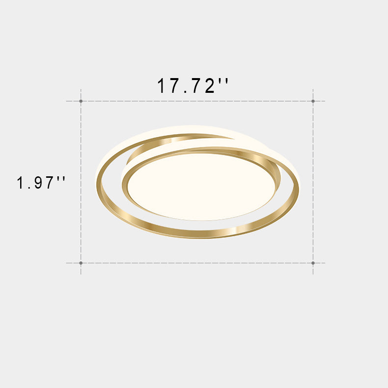 Plafonnier LED à montage encastré, lumière moderne et de luxe, cercle doré 