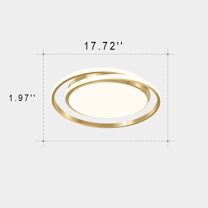 Plafonnier LED à montage encastré, lumière moderne et de luxe, cercle doré 