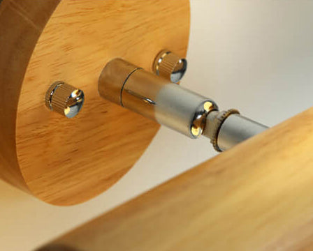 Modern Log Wood Double Glass Globe 2-Light Wall Sconce Lamp