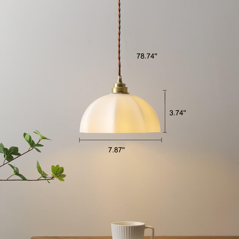 Minimalist Japanese Glass Dome 1-Light Pendant Light