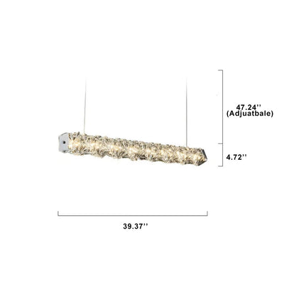 Modern Minimalist Linear Crystal LED Chandelier