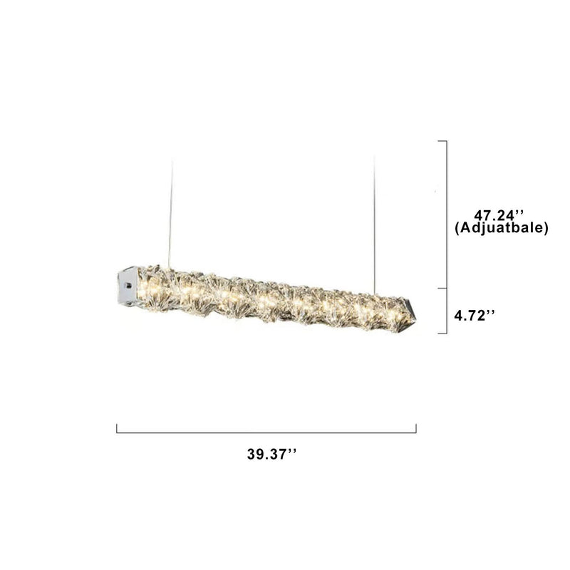 Modern Minimalist Linear Crystal LED Chandelier