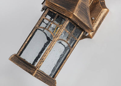 Vintage Lantern Glass Outdoor Waterproof Wall Sconce Lamp