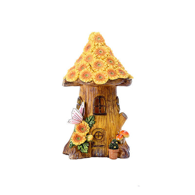 Solar Resin Tree House Outdoor LED Decorative Garden Light