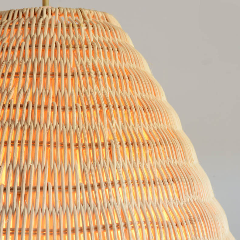 Modern Handmade Rattan Weaving Bell 1-Light Pendant Light