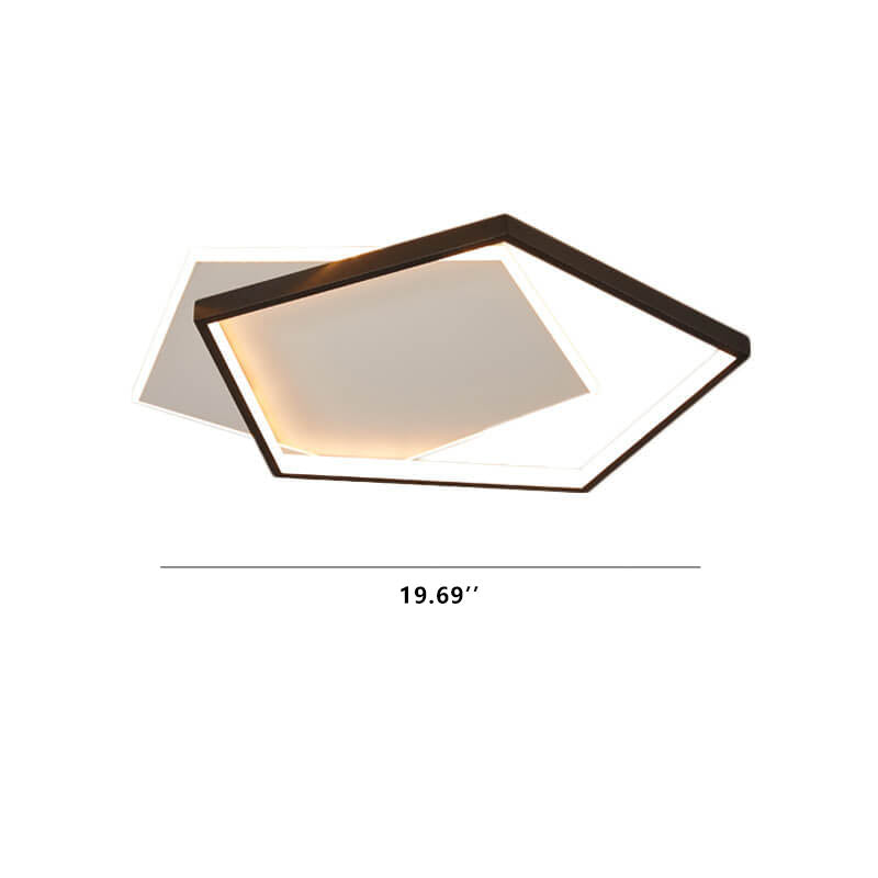 Modern Minimalist Pentagonal LED Flush Mount Ceiling Light