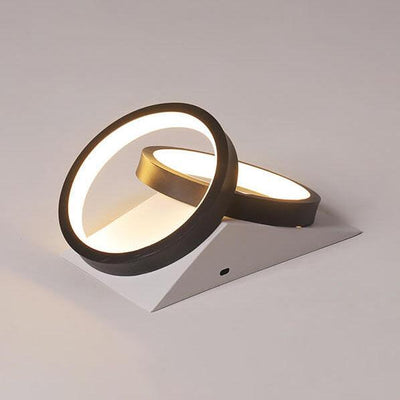 Modern Minimalist Circle 2-Light LED Semi-Flush Mount Ceiling Light