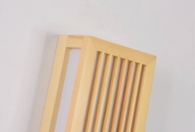 Einfache rechteckige 1-Licht-japanische Wandleuchte aus massivem Holz 
