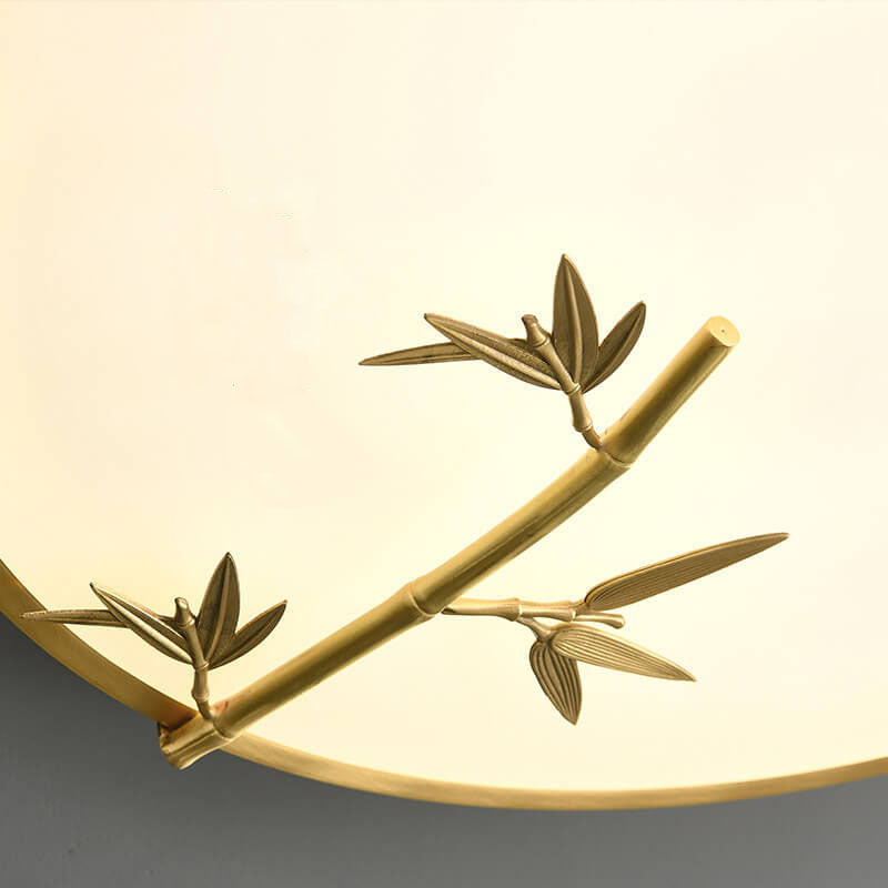 Modern Round Bamboo Pattern LED Flush Mount Ceiling Light