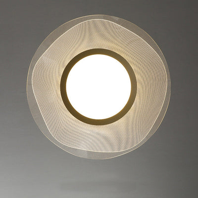 Creative Luxury Acrylic Round Lotus Leaf LED Semi-Flush Mount Ceiling Light