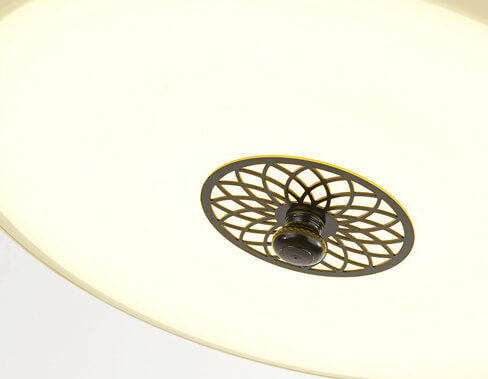 Vintage Circle Patterned Edge Iron 1-Light LED Flush Mount Ceiling Light