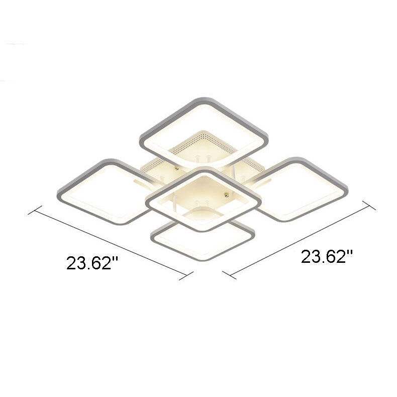 Minimalist Square Combination Acrylic LED Flush Mount Ceiling Light