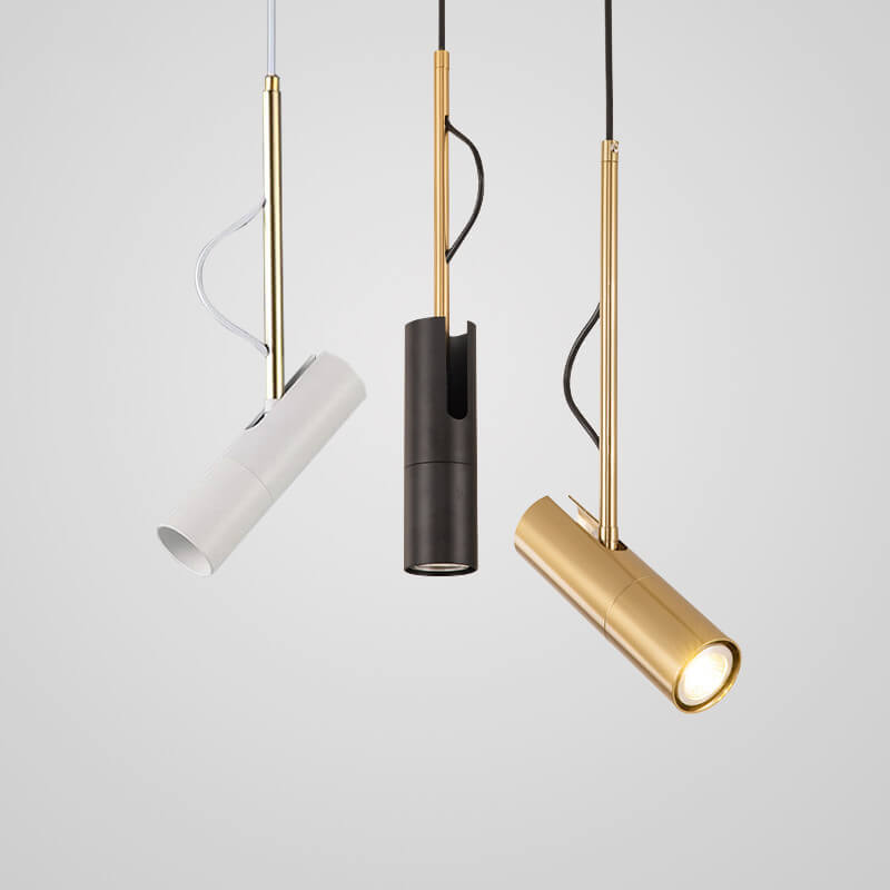 Modern Minimalist Gold 1-Light LED Spotlight Pendant Light