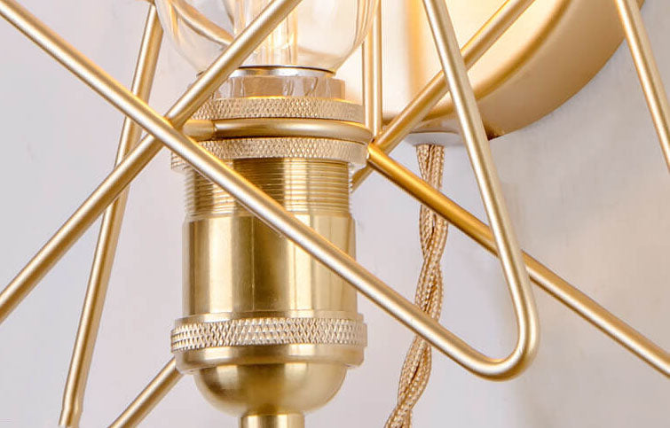 Einfache goldene Pentagramm-Eisen-Wandleuchte mit 1 Licht 