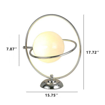 Vintage Glass Rotating Moon 1-Light LED Table Lamp