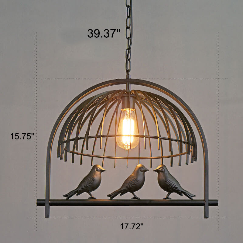 Vintage Creative Iron Birdcage 1-Light Pendant Light