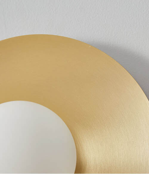 Modern Round Ball Brass Base Chassis 1-Light Wall Sconce Lamp