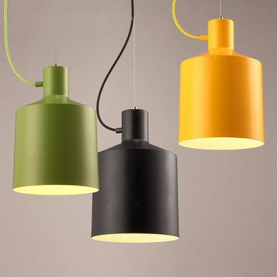 Nordic Macaron Bottle Shaped 1-Light Aluminum Pendant Light