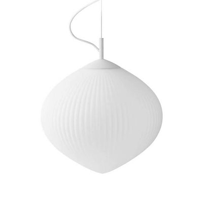 Modern Milk White Glass Oval 1-Light Pendant Light