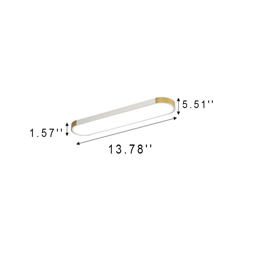 Modern Minimalist Rectangular Ring LED Flush Mount Ceiling Light