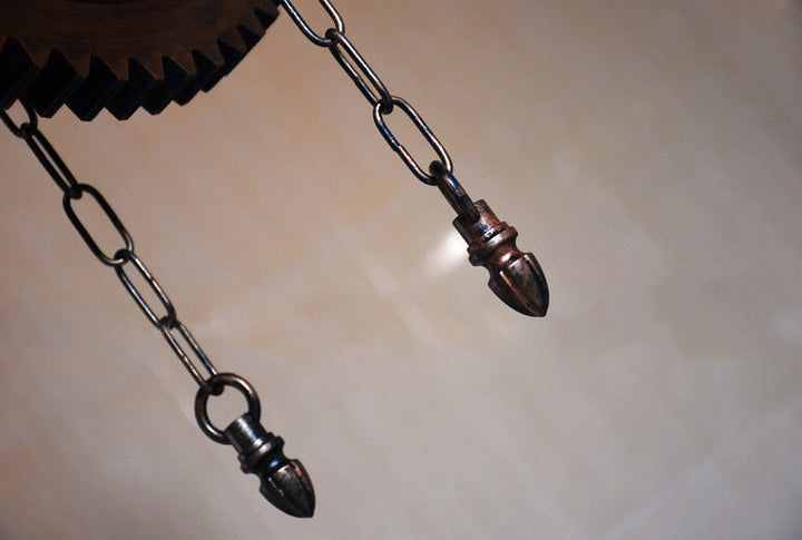 Vintage Industrial Iron Gear Shape 2-Light Chandelier