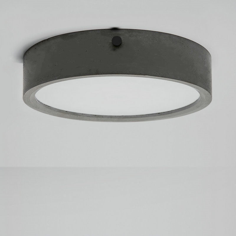 Industrial Simple Round Cement LED Flush Mount Ceiling Light