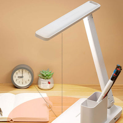 Lampe de bureau LED de lecture avec protection des yeux USB et porte-stylo pliable simple 