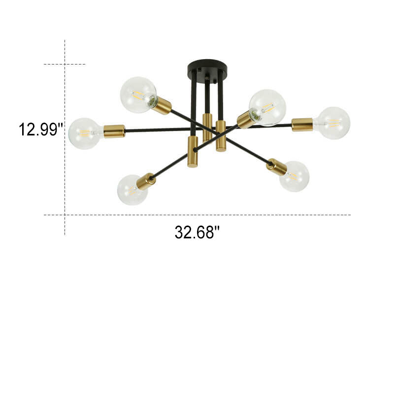 Lámpara de Araña de Isla de 4/6/8 Luces de Hierro Minimalista Nórdico 