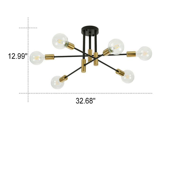 Lámpara de Araña de Isla de 4/6/8 Luces de Hierro Minimalista Nórdico 