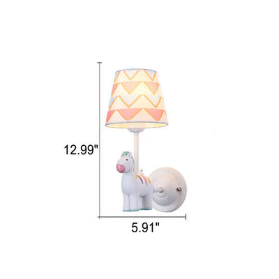 Cartoon Creative Fabric Resin 1-Light Wall Sconce Lamp