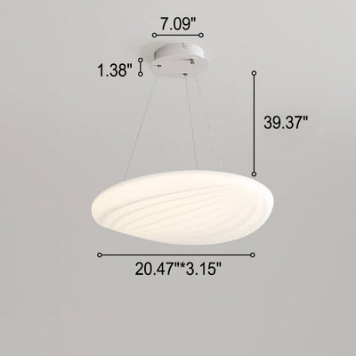 Modern Minimalist Milk White Acrylic Striped Round LED Flush Mount Ceiling Light