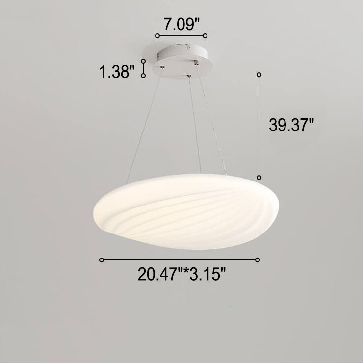 Moderne, minimalistische, milchweiße, gestreifte, runde LED-Deckenleuchte aus Acryl