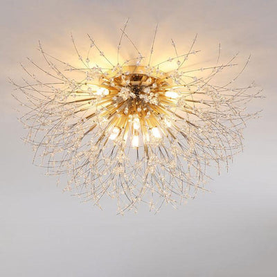 Modern Creative Dandelion Crystal 5/6/8 Light Semi-Flush Mount Ceiling Light